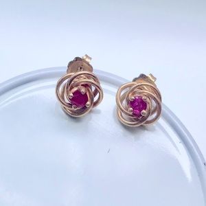 Gold and garnet earrings